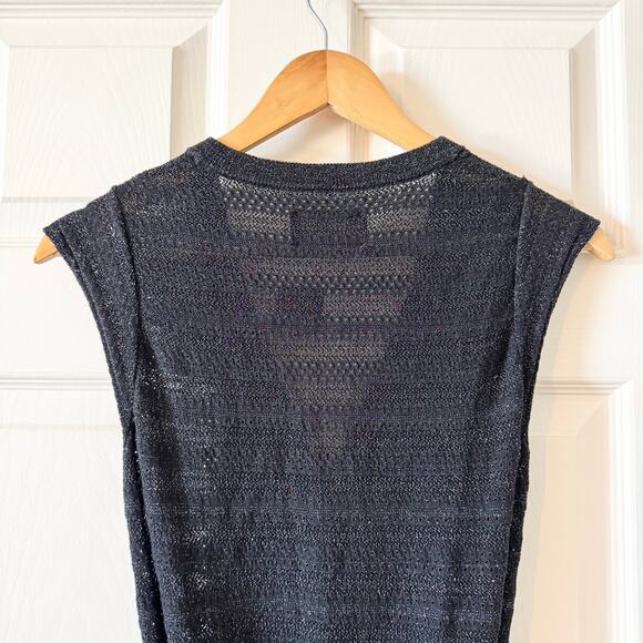 Zadig & Voltaire Marty Pointelle Cardigan Dress in Black - Picture 7 of 8
